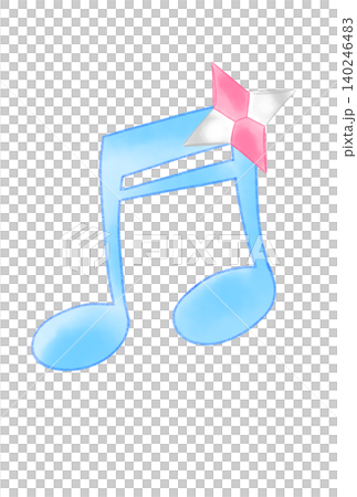 折り紙で作った手裏剣の付いた音符 折り紙で作った手裏剣の付いた音符 140246483