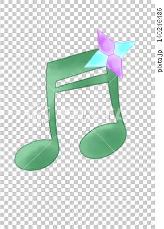 折り紙で作った手裏剣の付いた音符 折り紙で作った手裏剣の付いた音符 140246486