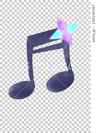 折り紙で作った手裏剣の付いた音符 折り紙で作った手裏剣の付いた音符 140246487