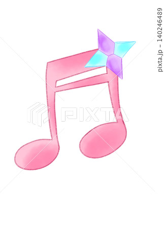 折り紙で作った手裏剣の付いた音符 折り紙で作った手裏剣の付いた音符 140246489