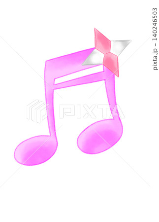 折り紙で作った手裏剣の付いた音符 折り紙で作った手裏剣の付いた音符 140246503