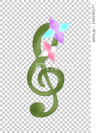 Musical notes with shuriken made from origami Musical notes with shuriken made from origami 140246577