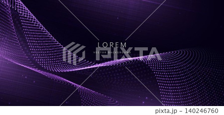 Abstract Purple Data Wave Background with Futuristic Particle Network Technology. Abstract Purple Data Wave Background with Futuristic Particle Network Technology. 140246760