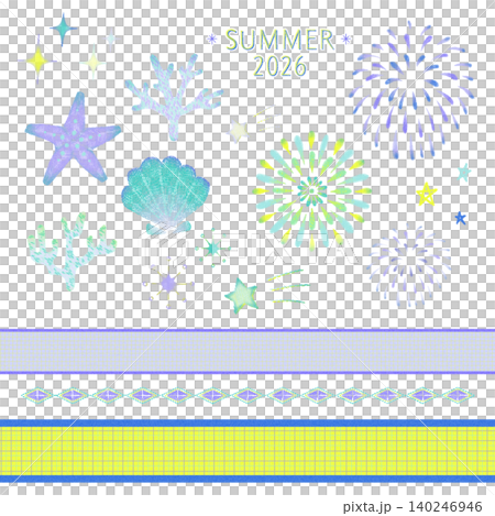 適合夏季的可愛刺繡布料 140246946