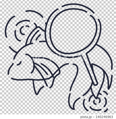 ゆるい線で描いた金魚すくい線画 ゆるい線で描いた金魚すくい線画 140246963