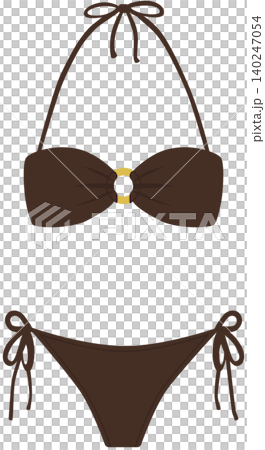 Brown Bandeau Bikini Swimsuit with Side Tie Bottom Summer Beachwear PNG Brown Bandeau Bikini Swimsuit with Side Tie Bottom Summer Beachwear PNG 140247054