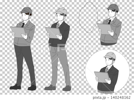 A man in the construction industry (black and white) 140248162