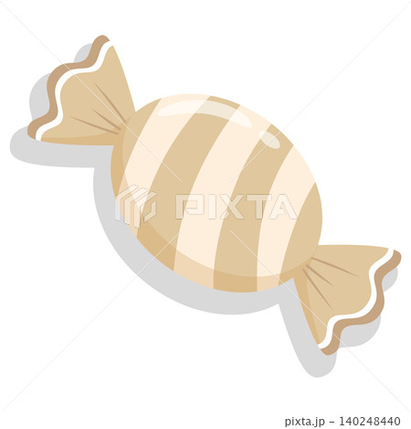Cute beige brown candy vector illustration isolated on white 140248440