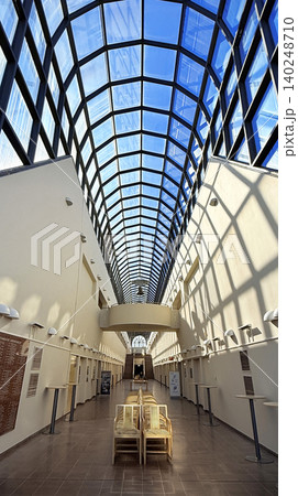 ROVANIEMI, FINLAND APRIL 12, 2026: Arktikum Museum interior design glass skylight architecture in Rovaniemi, Finland ROVANIEMI, FINLAND APRIL 12, 2026: Arktikum Museum interior design glass skylight architecture in Rovaniemi, Finland 140248710