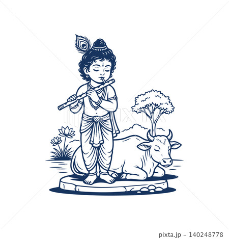 Janmashtami Silhouette vector 140248778
