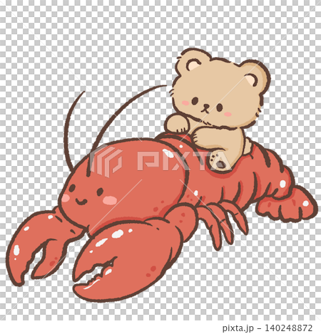 Adorable Kawaii Teddy Bear Riding Happy Red Lobster Italian Seafood Restaurant Coastal Summer Vacation Character Illustration Adorable Kawaii Teddy Bear Riding Happy Red Lobster Italian Seafood Restaurant Coastal Summer Vacation Character Illustration 140248872