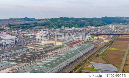 April 30 2026 Shin Yachiwaki Rifu industrial area with railway lines and factories 140249056