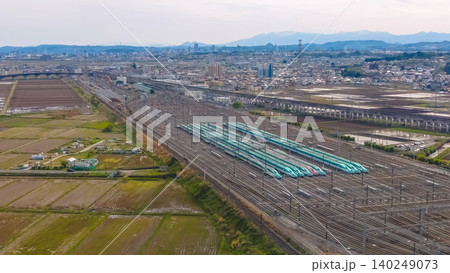 April 30 2026 JR East Shinkansen rolling stock depot with extensive railway yard April 30 2026 JR East Shinkansen rolling stock depot with extensive railway yard 140249073