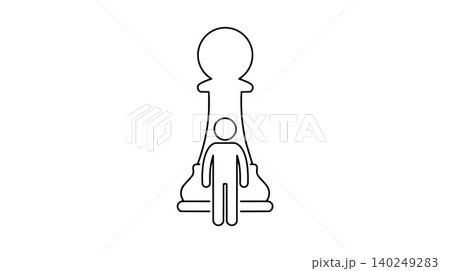 Business career start, entry level workforce and chess pawn concept line icon Business career start, entry level workforce and chess pawn concept line icon 140249283
