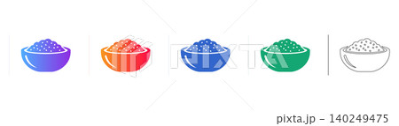 Bowl of Granules Vector Icon Set icon set 140249475