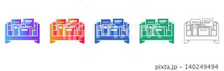 Document Holder Rack Vector Icon Set icon set 140249494