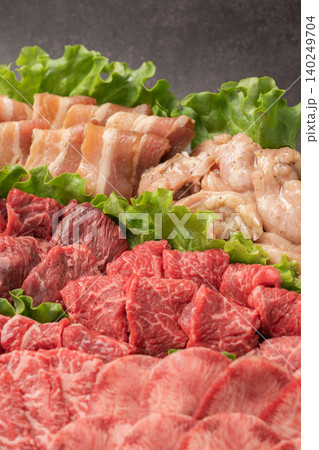 焼肉用の肉盛り合わせ 焼肉用の肉盛り合わせ 140249704