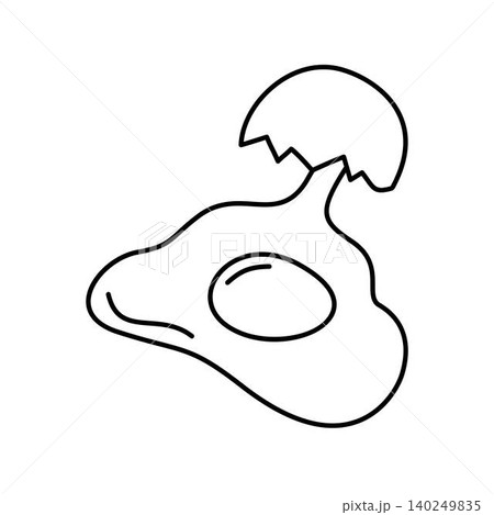 fried egg outline illustration line art 140249835