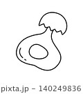 fried egg outline illustration 140249836