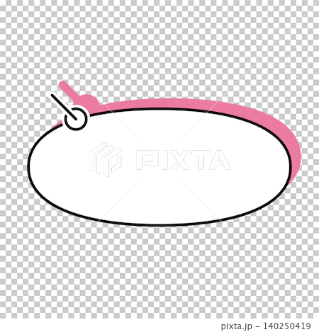 A simple, horizontally elongated oval speech bubble illustration on a white background. A simple, horizontally elongated oval speech bubble illustration on a white background. 140250419