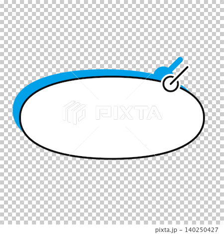 A simple, horizontally elongated oval speech bubble illustration on a white background. A simple, horizontally elongated oval speech bubble illustration on a white background. 140250427