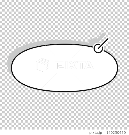 白背景にシンプルな横長楕円形の吹き出しイラスト 140250430