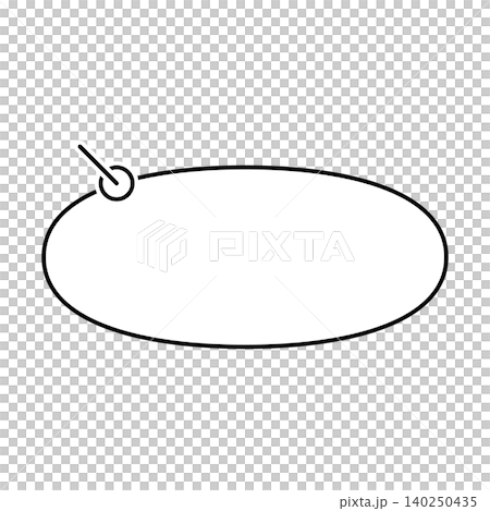 白背景にシンプルな横長楕円形の吹き出しイラスト 140250435