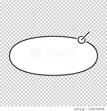 A simple, horizontally elongated oval speech bubble illustration on a white background. A simple, horizontally elongated oval speech bubble illustration on a white background. 140250436
