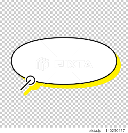 白背景にシンプルな横長楕円形の吹き出しイラスト 140250437