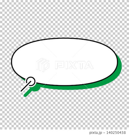白背景にシンプルな横長楕円形の吹き出しイラスト 140250438