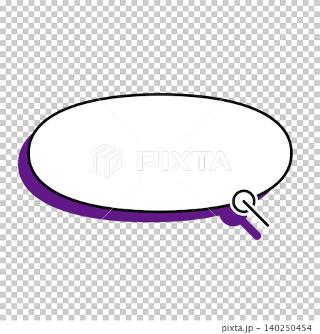 A simple, horizontally elongated oval speech bubble illustration on a white background. A simple, horizontally elongated oval speech bubble illustration on a white background. 140250454