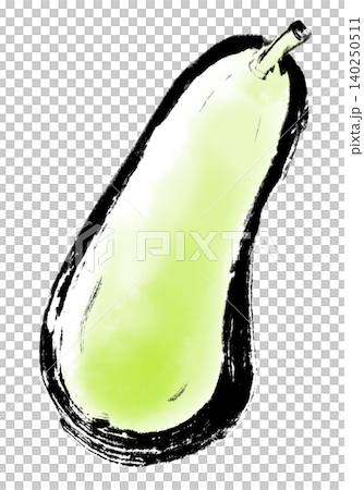 Illustrations, ink paintings, sumi-e (ink wash paintings), white cucumbers Illustrations, ink paintings, sumi-e (ink wash paintings), white cucumbers 140250511