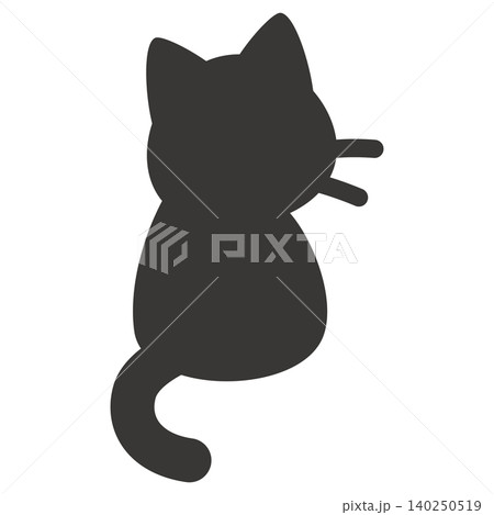 黒猫の後ろ姿のイラスト 黒猫の後ろ姿のイラスト 140250519