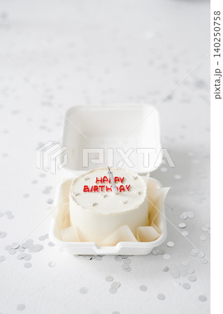 Bento Cake Birthday Dessert With Silver Candle Bento Cake Birthday Dessert With Silver Candle 140250758