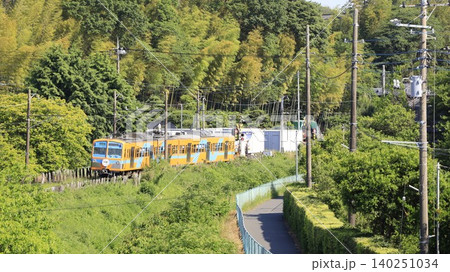 流鉄流山線の走行中の電車 140251034