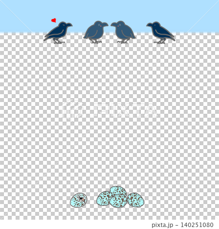 A frame (square) of a family of crows 140251080