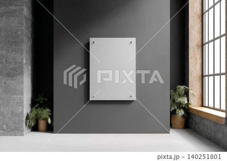 Hanging Poster Mockup office room wall poster 140251801