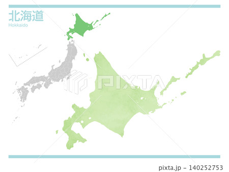 日本地図 北海道のベクターイラスト 日本地図 北海道のベクターイラスト 140252753