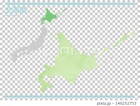 日本地図 北海道のベクターイラスト 日本地図 北海道のベクターイラスト 140252753