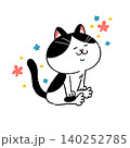 幸せ顔のハチワレ猫ちゃん 140252785