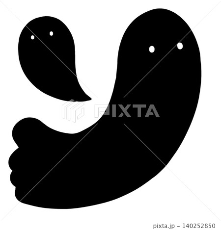 黒いお化けのイラスト素材 シルエット 黒いお化けのイラスト素材 シルエット 140252850