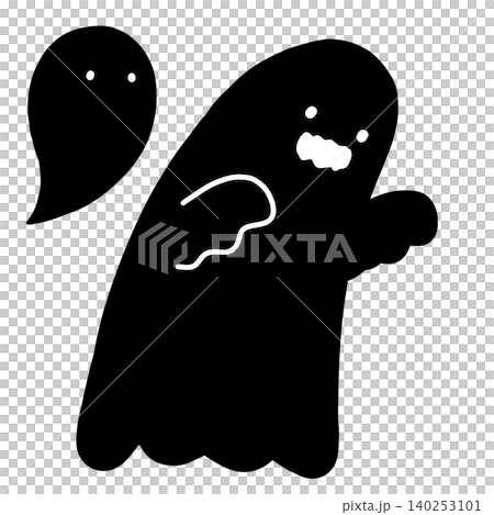 Illustration material of a black ghost - silhouette - will-o'-the-wisp Illustration material of a black ghost - silhouette - will-o'-the-wisp 140253101