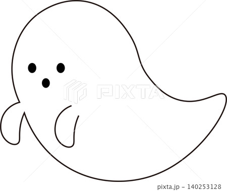 シンプルなおばけのイラストベクター シンプルなおばけのイラストベクター 140253128