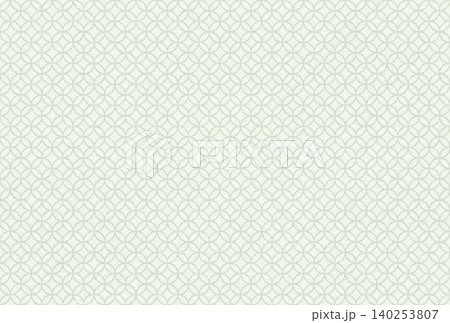 繊細な淡い抹茶色の模様に薄緑色の七宝柄を重ねた背景画像 繊細な淡い抹茶色の模様に薄緑色の七宝柄を重ねた背景画像 140253807