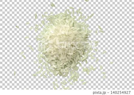 Pile of raw long grain rice top view Pile of raw long grain rice top view 140254927
