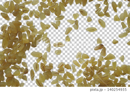 Bulgur wheat groats scattered top view flat lay 140254935
