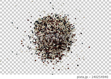 Pile of tricolor quinoa seeds top view Pile of tricolor quinoa seeds top view 140254940