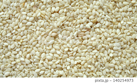 White sesame seeds macro texture top view White sesame seeds macro texture top view 140254973