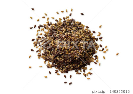 Pile of white sesame seeds top view 140255016