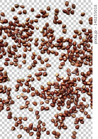 Scattered buckwheat grains top view flat lay. Vertical Scattered buckwheat grains top view flat lay. Vertical 140255018